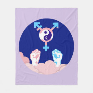 Macht und Balance Sonne und Mond Transgender-Symbo Fleecedecke