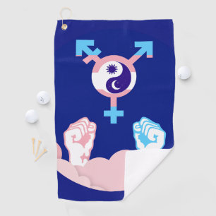 Macht und Balance Sonne und Mond Transgender-Symbo Golfhandtuch