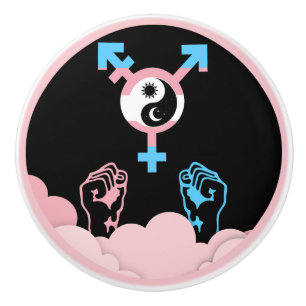 Macht und Balance Sonne und Mond Transgender-Symbo Keramikknauf