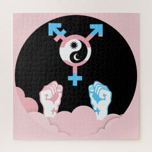Macht und Balance Sonne und Mond Transgender-Symbo Puzzle