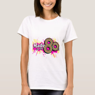 "Machte im Achtzigerjahre" multi-rosa Logot-stück T-Shirt