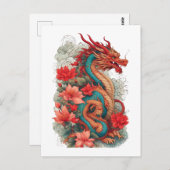 Mächtig Orientalischer Drache Postkarte (Vorne/Hinten)