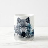 Mächtig silbriger, traumhafter Wolf-Wald Kaffeetasse (Mittel)