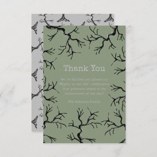 Mächtig wie die Eichenspöttin Erwachsene Geburtsta Dankeskarte (Vorne/Hinten)