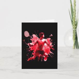 Mächtige Badminton Player Red Splash Art Karte