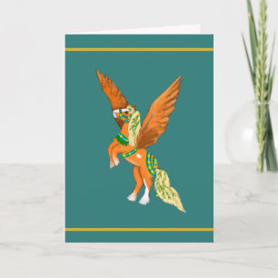 Mächtige belgische Pegasus-Vintage-Karussell-Pferd Karte