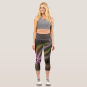 Mächtige Bewegung Farbiges Abstraktes Fraktal Kuns Capri Leggings (Vorderseite)