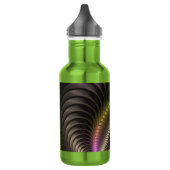 Mächtige Bewegung Farbiges Abstraktes Fraktal Kuns Edelstahlflasche (Links)