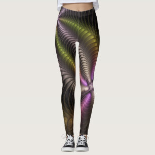 Mächtige Bewegung Farbiges Abstraktes Fraktal Kuns Leggings