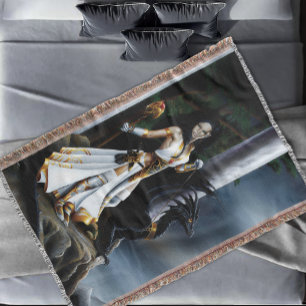 Mächtige Fantasy-Zauberin Schwarzer Drachen Wächte Decke