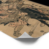 Mächtige Frau Samurai besiegt männliche Samurai Poster (Ecke)