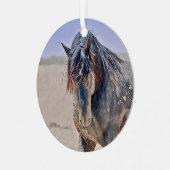 Mächtige Hengstverzierung Ornament Aus Metall (Vorderseite links)