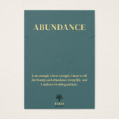 Mächtige Necklace Emerald Juwelier Display Card (Vorderseite)