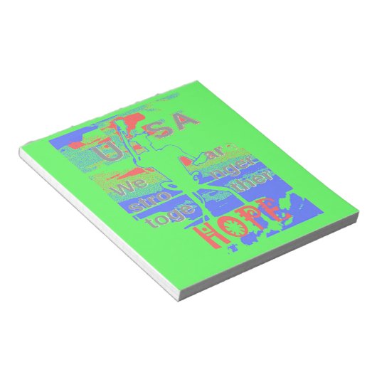 Mächtige ÖKO USA Hillary Hope We are Stronger Town Notizblock (angewinkelt)