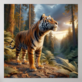 Mächtiger Bengalischer Tiger im Wilden Dschungel Poster