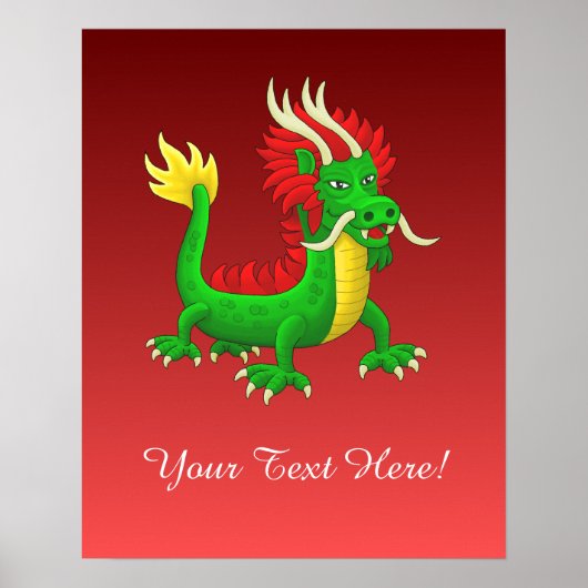Mächtiger chinesischer Azur-Drache Poster (Vorne)