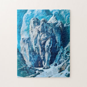 Mächtiger Eisriese Jötun in eisiger Landschaft Puzzle