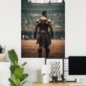 Mächtiger Gladiator in der alten Arena - Inspirin Poster (Heimbüro)