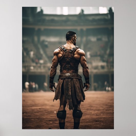 Mächtiger Gladiator in der alten Arena - Inspirin Poster (Vorne)