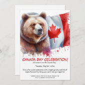 mächtiger Grizzlybär und Kanadier | Kanada-Tag Einladung (Vorne/Hinten)