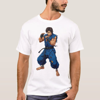 Mächtiger Kampfsportler in blauem Gi – Muskulöser T-Shirt