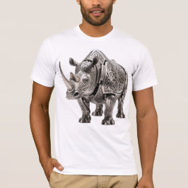 Mächtiger keltischer silberner Rhinozeros mit aufw T-Shirt