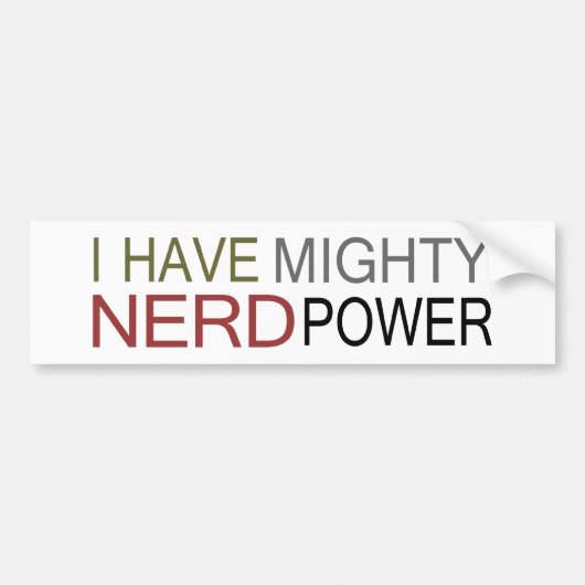 MÄCHTIGER NERD-POWER AUTOAUFKLEBER (Vorne)