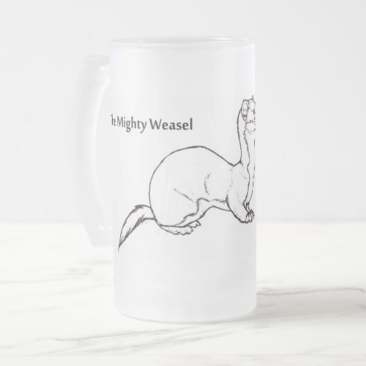 Mächtiger Weasel Mattglas Bierglas (Vorderseite Links)