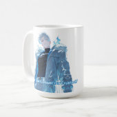 Mächtiger Weißhaar Anime-Typ Kaffeetasse (Vorderseite Links)
