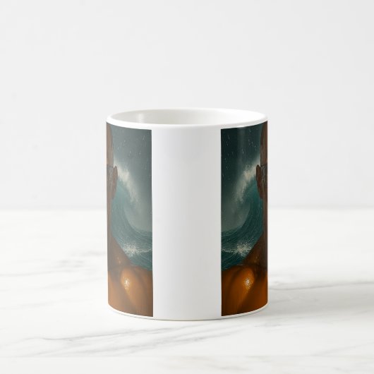 Mächtiger Wellenandroid Kaffeetasse (Mittel)