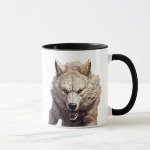 Mächtiger Wolf mit intensivem Blick. Tasse