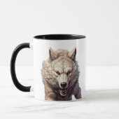 Mächtiger Wolf mit intensivem Blick. Tasse (Links)
