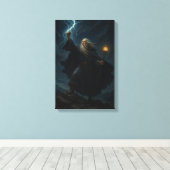 Mächtiger Zauberer Lightning in Stormy Sky Leinwanddruck (Insitu (Holzboden))