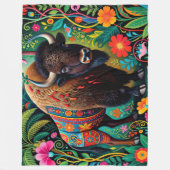 Mächtiges Büffel Bison Tier Fleecedecke (Vorderseite)