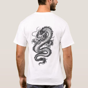 Mächtiges Eastern-Dragon-Illustrations-T-Shirt T-Shirt