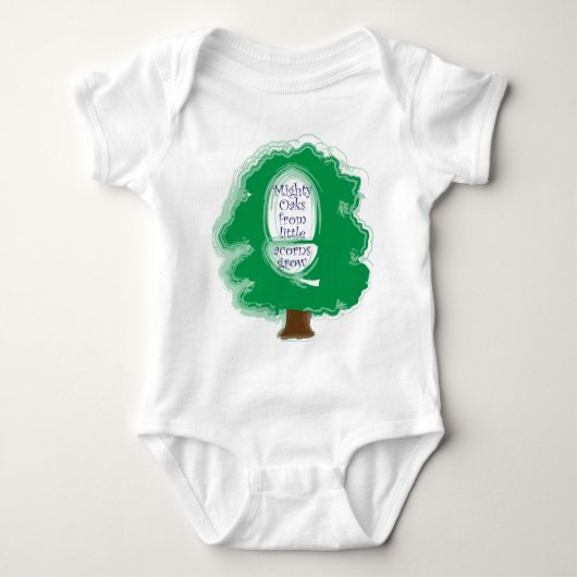 Mächtiges Eichen-T-Shirt Baby Strampler (Vorderseite)