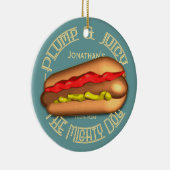 Mächtiges Hundewürstchen personalisiert Keramik Ornament (Rechts)