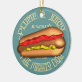 Mächtiges Hundewürstchen personalisiert Keramik Ornament (Links)