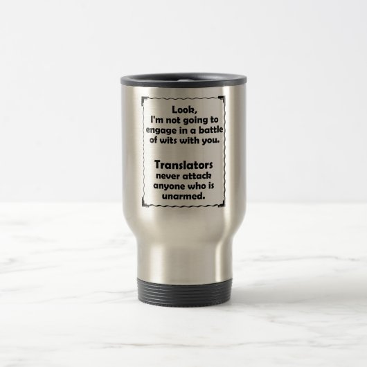 Machtkampf Übersetzer Reisebecher (Mittel)