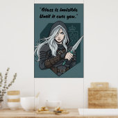 Machtloser Buchzitatposter Poster (Küche)