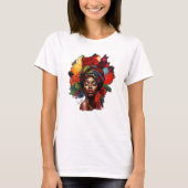 Machtvolle afroamerikanische Frau T-Shirt (Vorderseite)