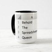 Machtvolle Tabellenkalkulation Queen, Excel Black Tasse (Vorderseite Links)