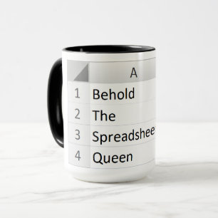 Machtvolle Tabellenkalkulation Queen, Excel Black Tasse