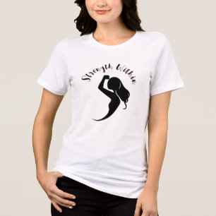 Machtvolle weibliche Silhouette Tri-Blend Shirt