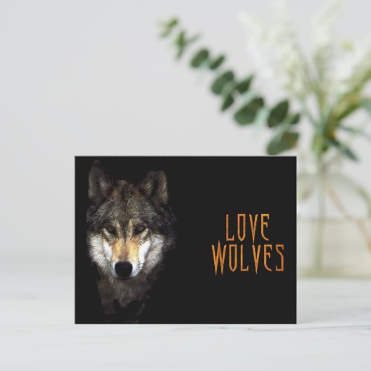 Machtwolf Postkarte (Stehend Vorderseite)