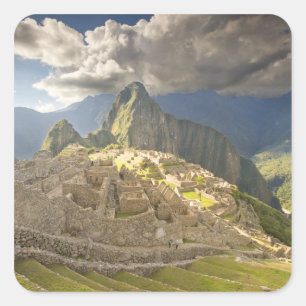 Machu Picchu, alte Ruinen, UNESCO-Welt 2 Quadratischer Aufkleber