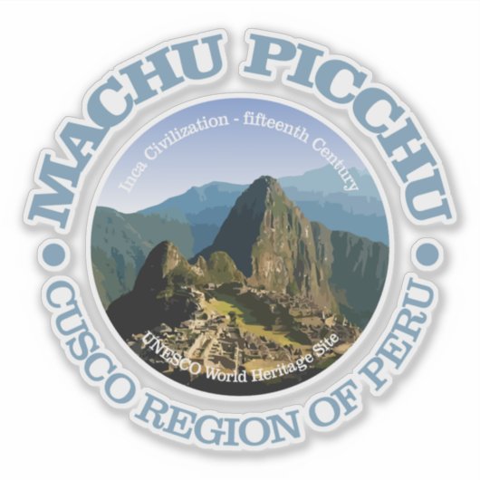 Machu Picchu Aufkleber (Vorderseite)