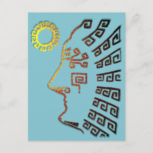 Machu Picchu Cusco Peru auf Light Blue Postkarte