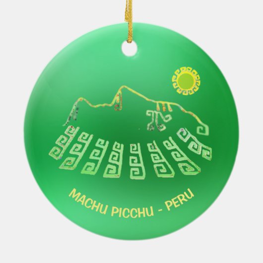 Machu Picchu Cusco Peru Keramik Ornament (Hinten)