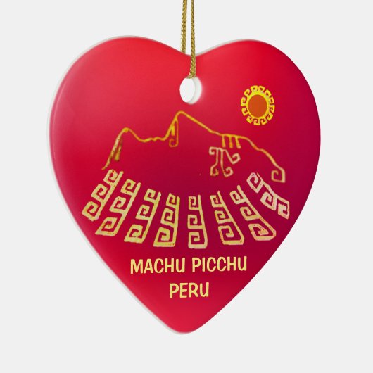 Machu Picchu Cusco Peru Keramik Ornament (Rechts)